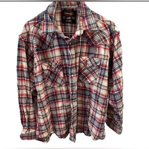 Whitenuckler Brand Plaid Shacket-Women's 2XL 100% Cotton